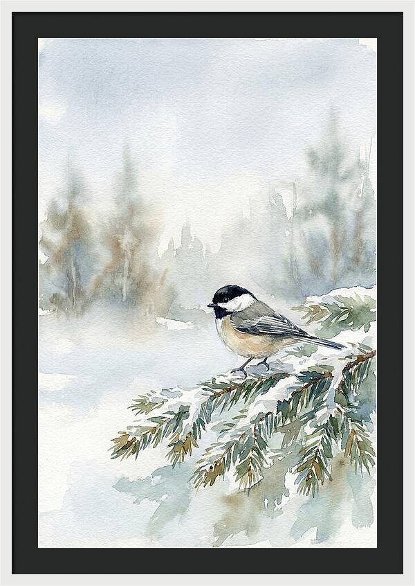 Chickadee In Winter Serenity