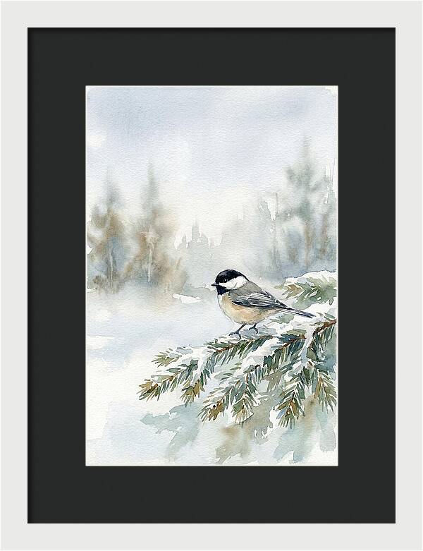 Chickadee In Winter Serenity