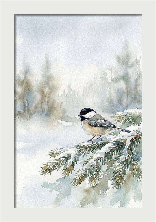 Chickadee In Winter Serenity