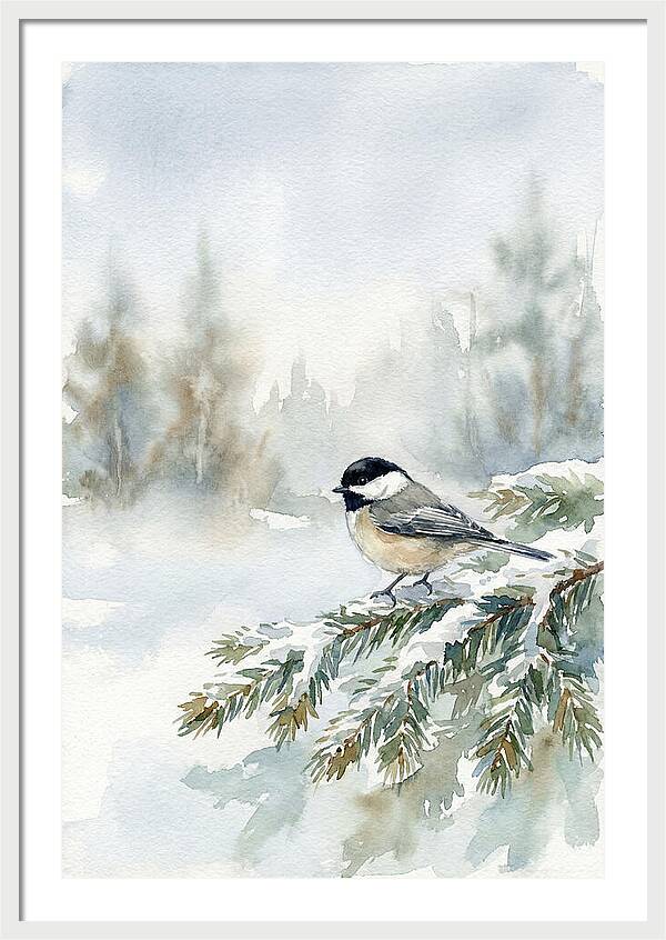 Chickadee In Winter Serenity