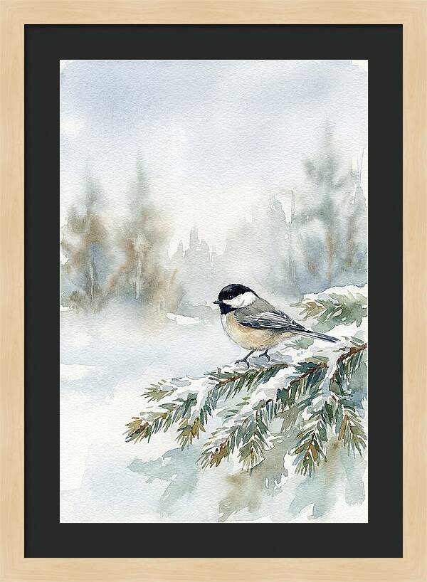 Chickadee In Winter Serenity