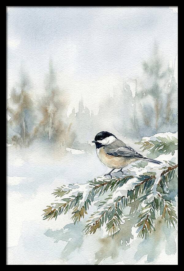 Chickadee In Winter Serenity