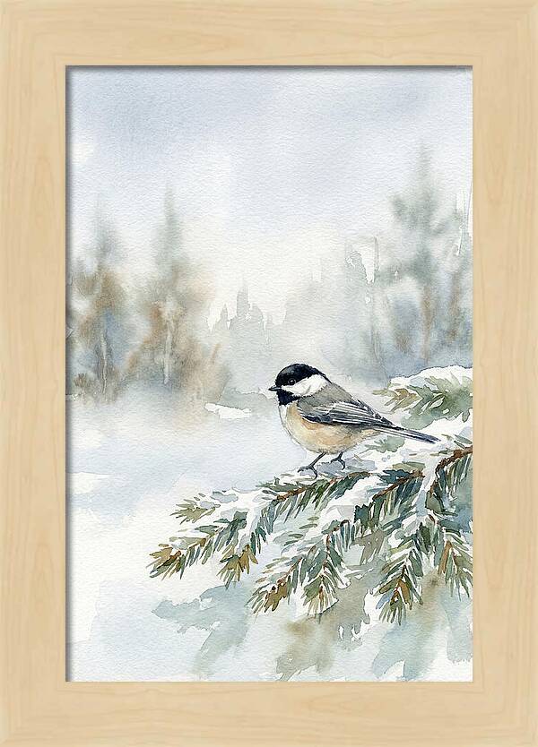 Chickadee In Winter Serenity