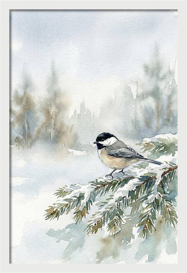 Chickadee In Winter Serenity