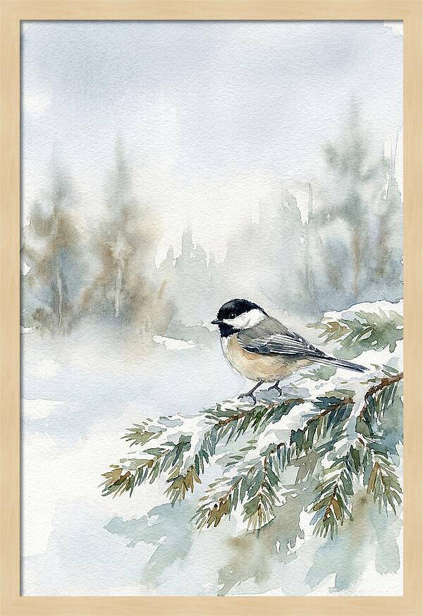 Chickadee In Winter Serenity