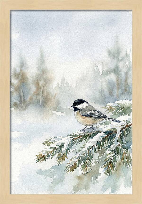Chickadee In Winter Serenity
