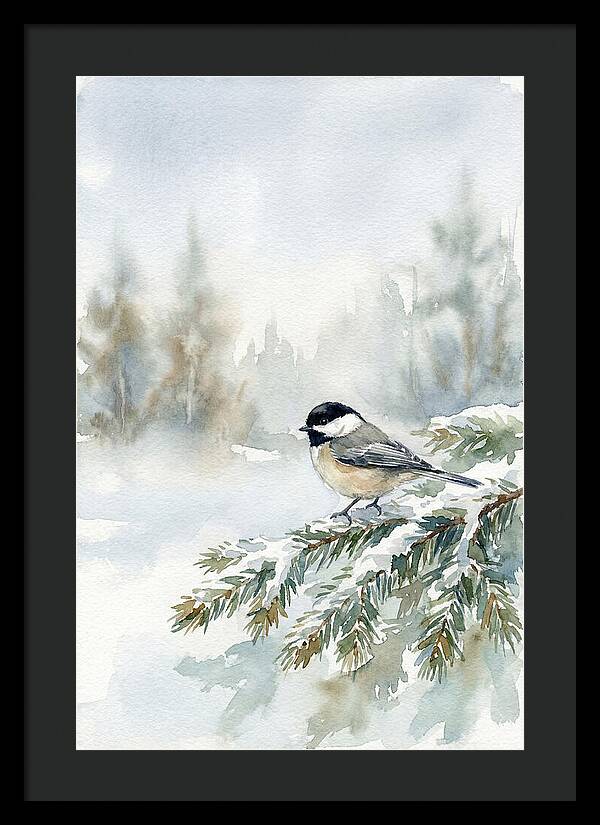 Chickadee In Winter Serenity