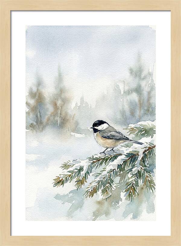 Chickadee In Winter Serenity