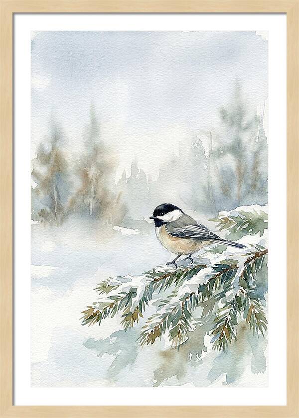 Chickadee In Winter Serenity