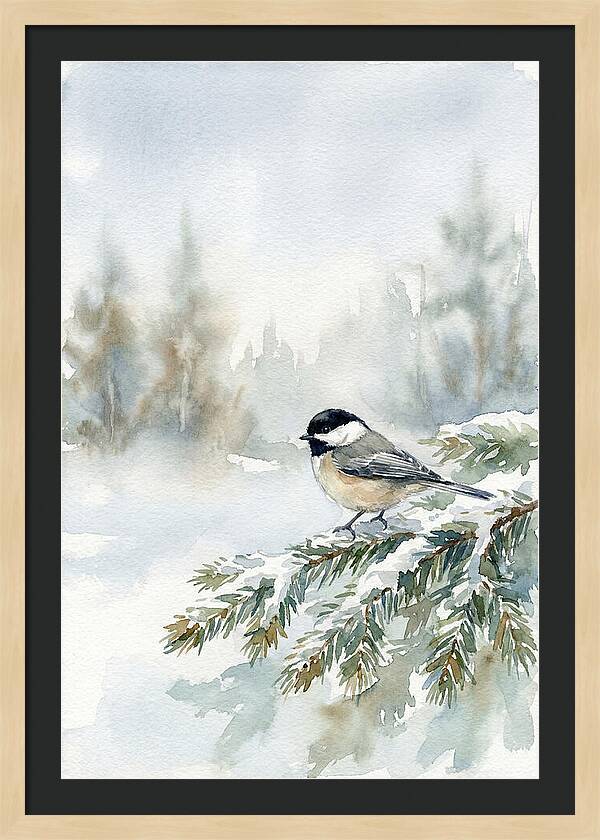 Chickadee In Winter Serenity