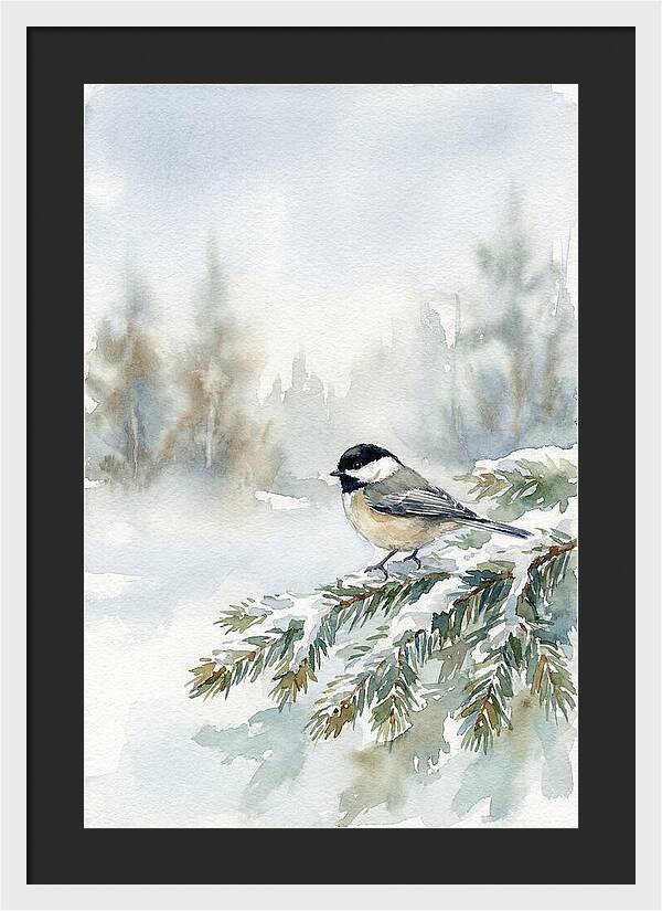 Chickadee In Winter Serenity