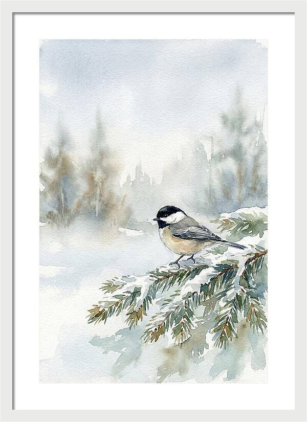 Chickadee In Winter Serenity