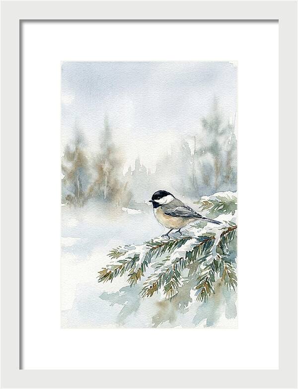 Chickadee In Winter Serenity
