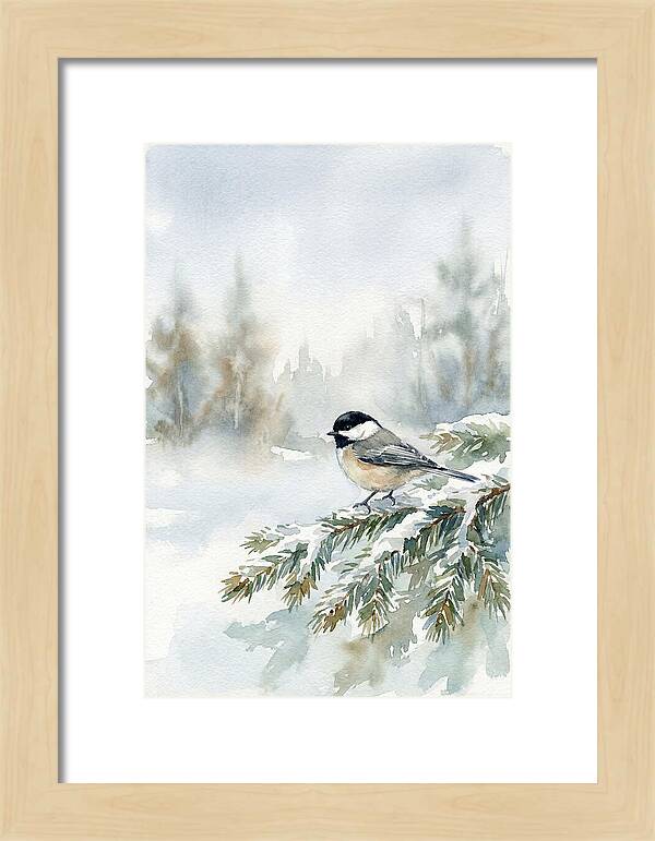 Chickadee In Winter Serenity