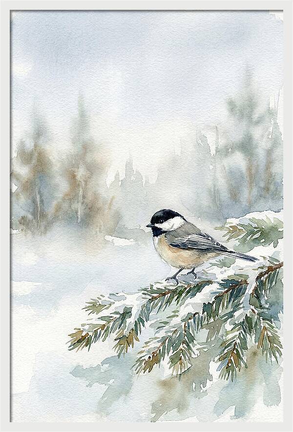 Chickadee In Winter Serenity