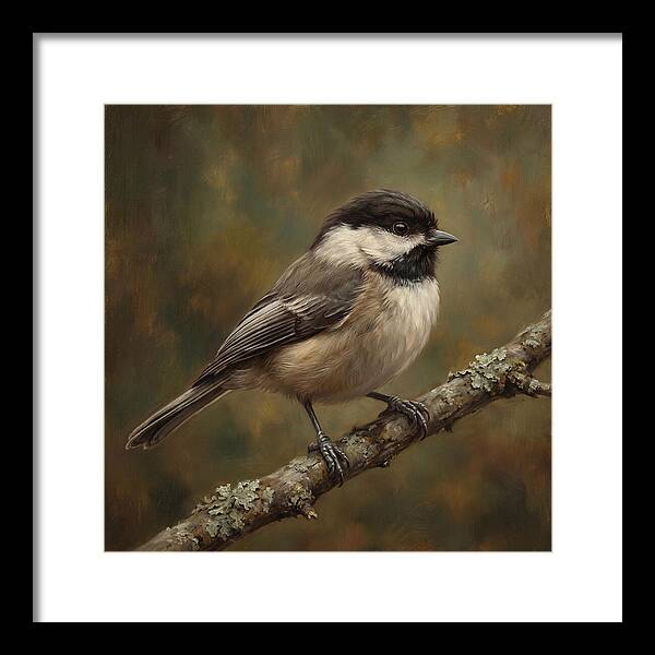 Chickadee Perched On Branch