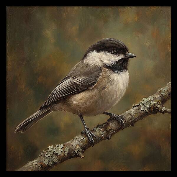Chickadee Perched On Branch