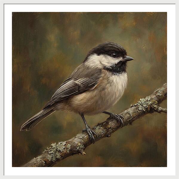 Chickadee Perched On Branch