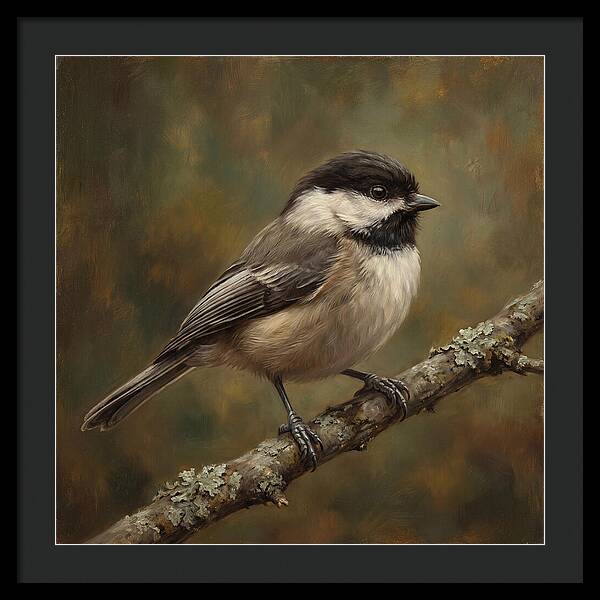 Chickadee Perched On Branch