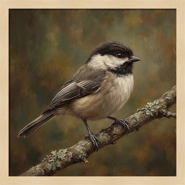 Chickadee Perched On Branch