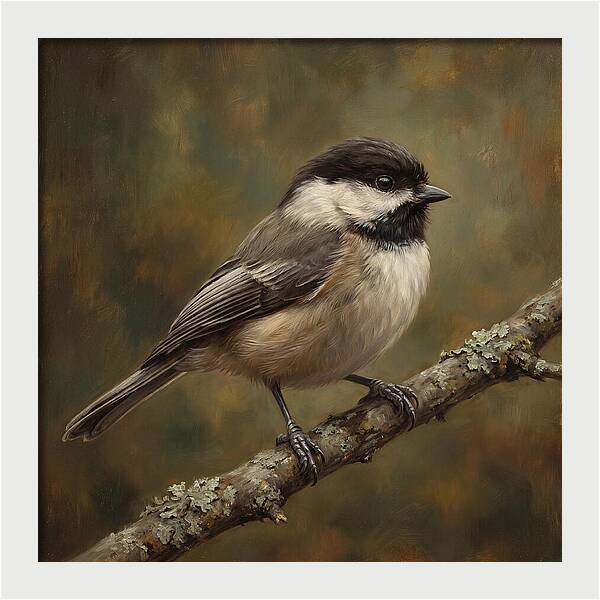 Chickadee Perched On Branch