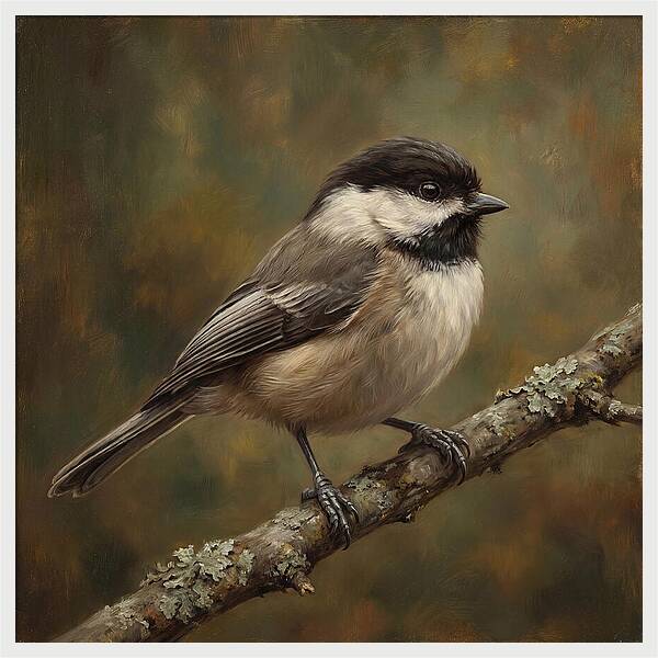 Chickadee Perched On Branch
