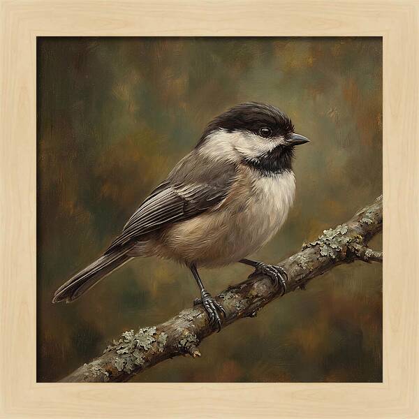 Chickadee Perched On Branch