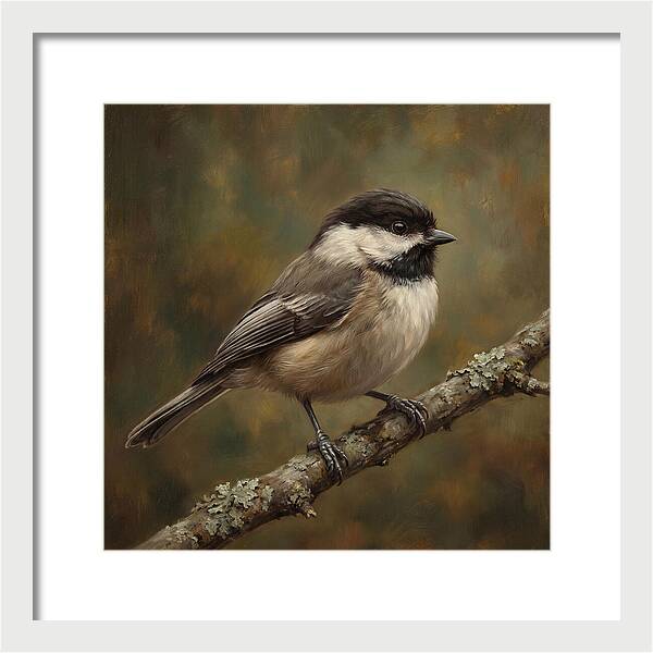 Chickadee Perched On Branch