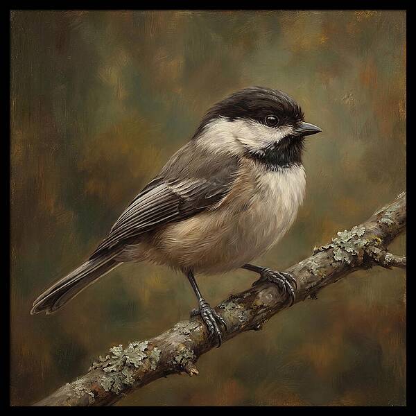 Chickadee Perched On Branch