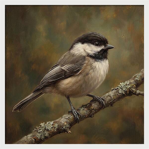 Chickadee Perched On Branch