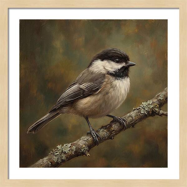 Chickadee Perched On Branch