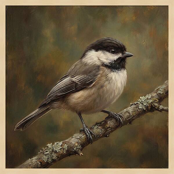 Chickadee Perched On Branch