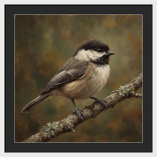 Chickadee Perched On Branch