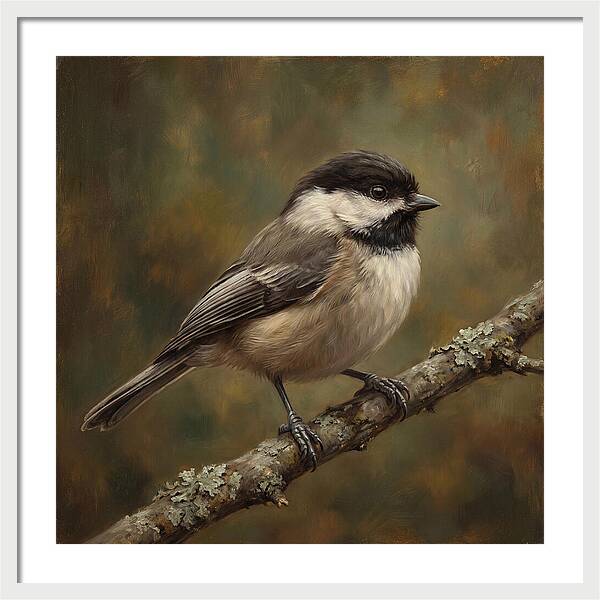 Chickadee Perched On Branch