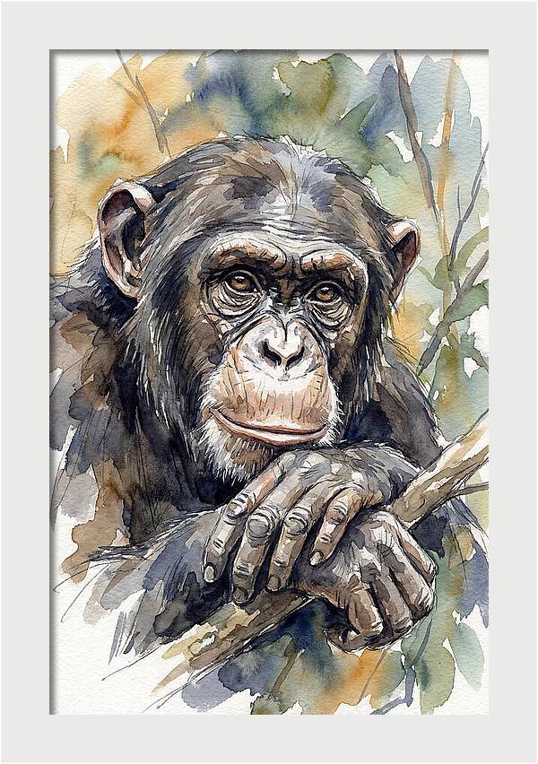 Chimpanzee Deep In Thought