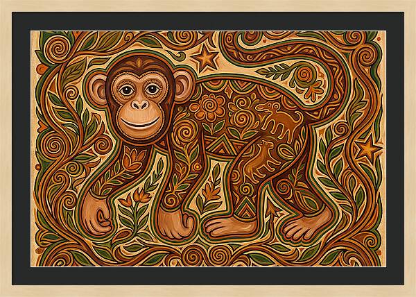 Chimpanzee Folk Art