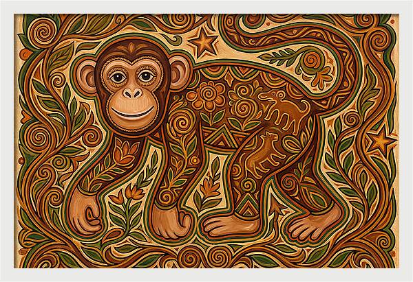 Chimpanzee Folk Art