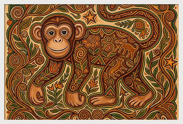 Chimpanzee Folk Art