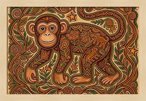 Chimpanzee Folk Art