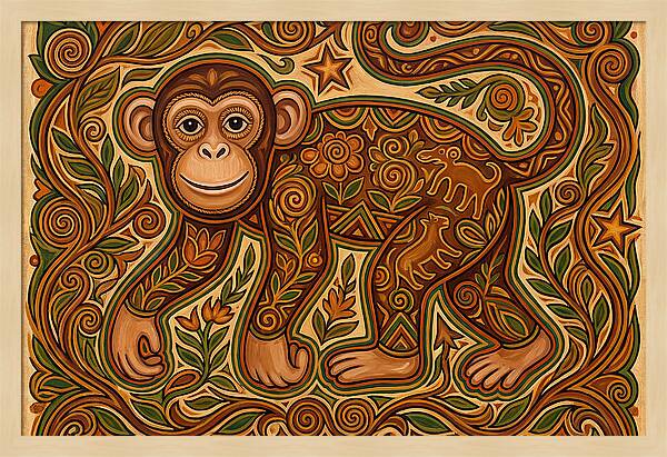 Chimpanzee Folk Art