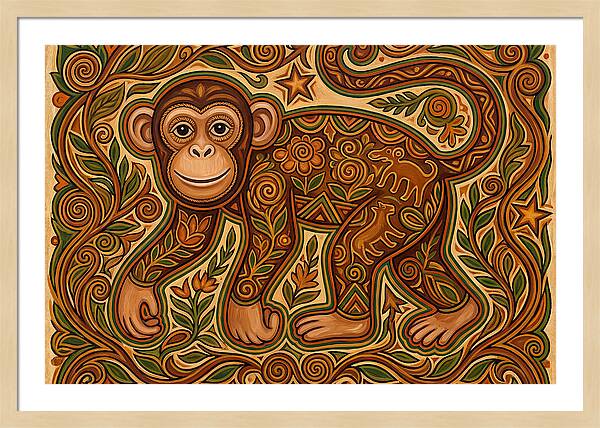 Chimpanzee Folk Art