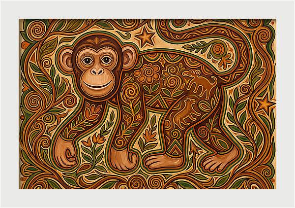 Chimpanzee Folk Art