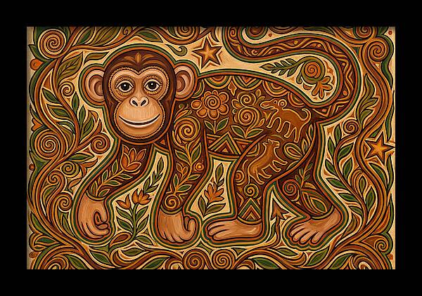 Chimpanzee Folk Art