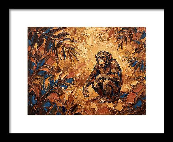 Chimpanzee In Mediterranean Landscape