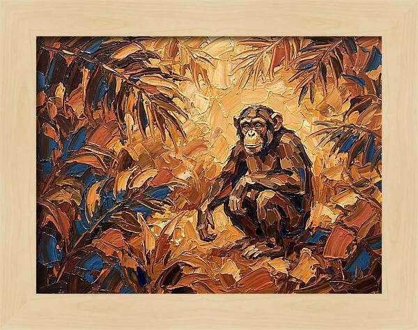 Chimpanzee In Mediterranean Landscape