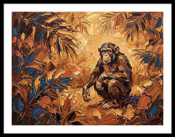 Chimpanzee In Mediterranean Landscape