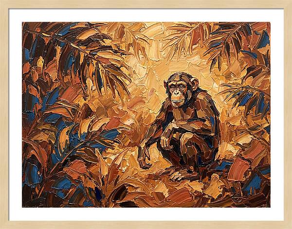 Chimpanzee In Mediterranean Landscape