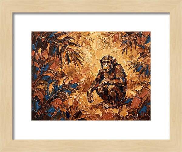 Chimpanzee In Mediterranean Landscape