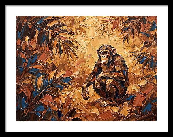 Chimpanzee In Mediterranean Landscape