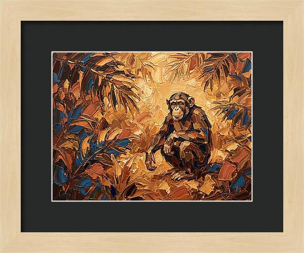 Chimpanzee In Mediterranean Landscape